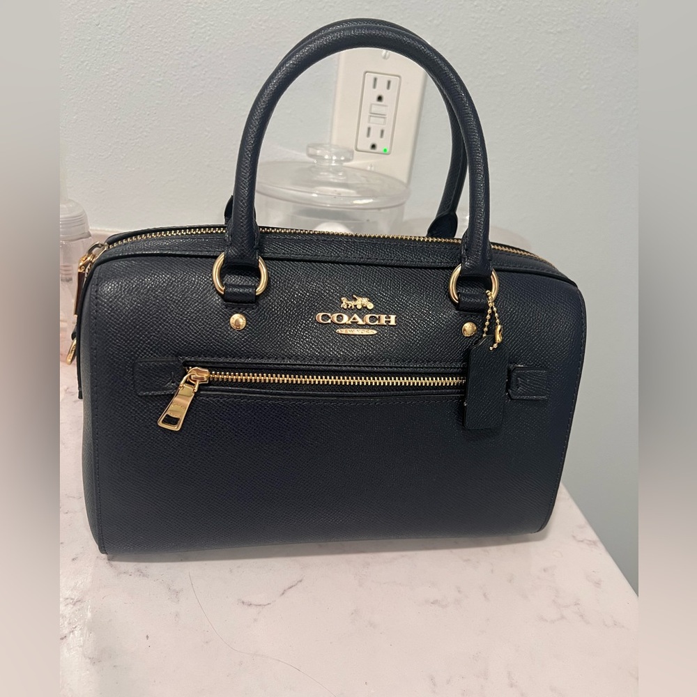 Coach Navy Blue Rowan Satchel